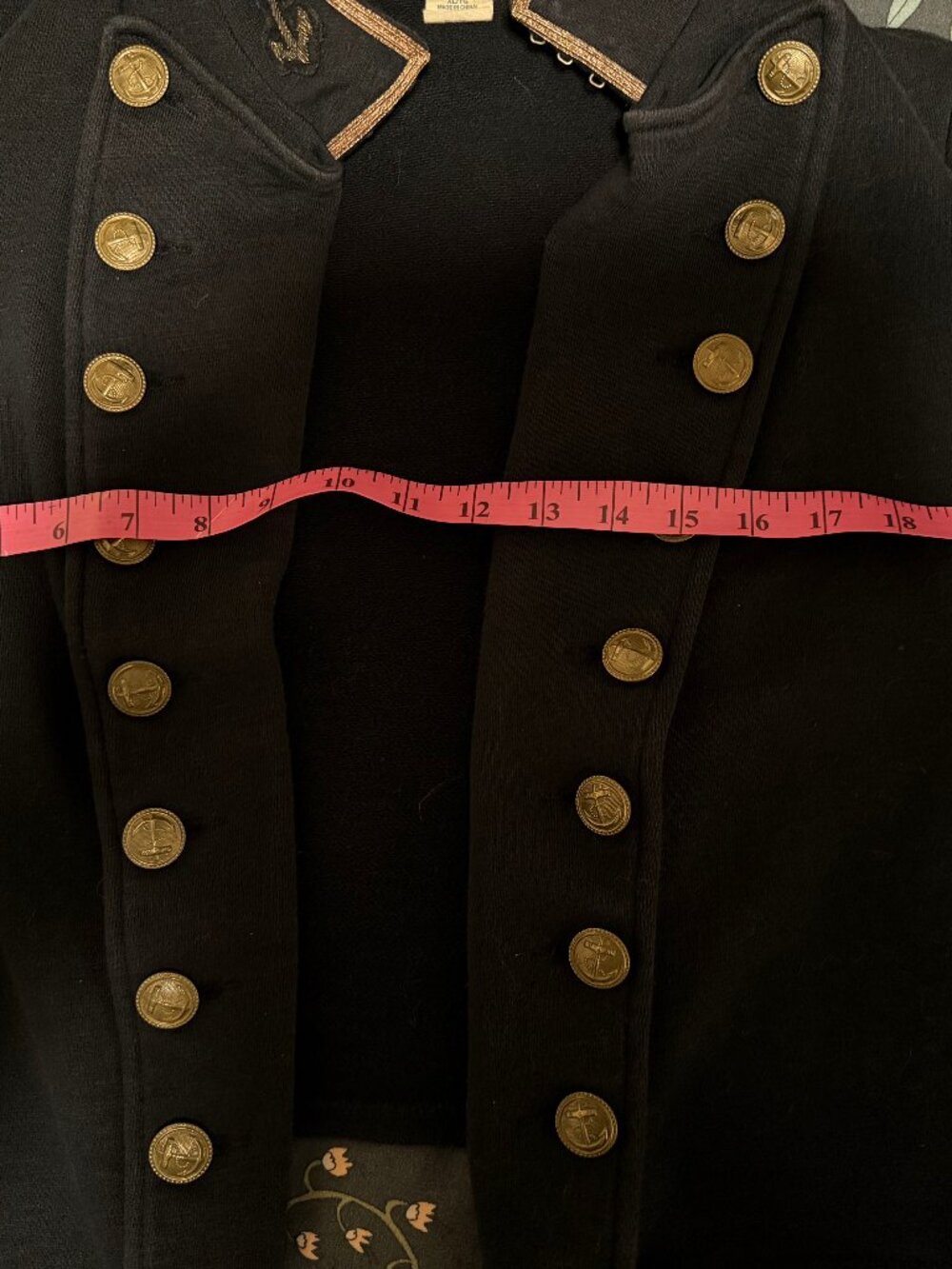 Denim & Supply Ralph Lauren Cropped Military Officer Jacket Dark Navy/Black XL - Picture 7 of 8